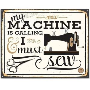 Sewing Metal Sign
